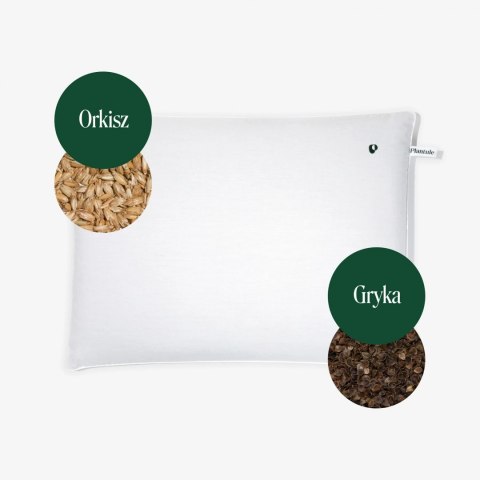 PODUSZKA DO SPANIA Z ŁUSKĄ GRYKI I ORKISZU DLA DOROSŁYCH BIAŁA (45 x 60 cm) - PLANTULE PILLOWS PODUSZKI (PLANTULE PILLOWS oraz SENO)