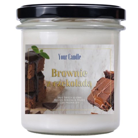 ŚWIECA SOJOWA ZAPACHOWA BROWNIE Z CZEKOLADĄ 300 ml - YOUR CANDLE (PRODUKT SEZONOWY) YOUR CANDLE (świece, olejki eteryczne)