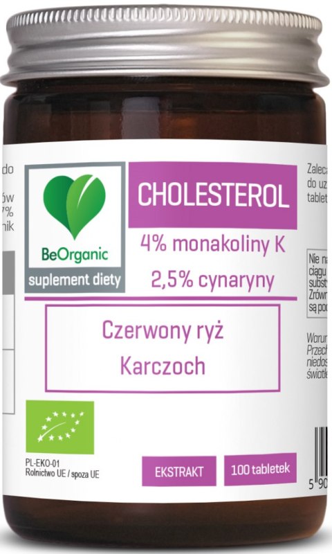 TABLETKI NA PRAWIDŁOWY POZIOM CHOLESTEROLU (CZERWONY RYŻ, KARCZOCH) BIO 100 szt. - BE ORGANIC BE ORGANIC (suplementy diety)