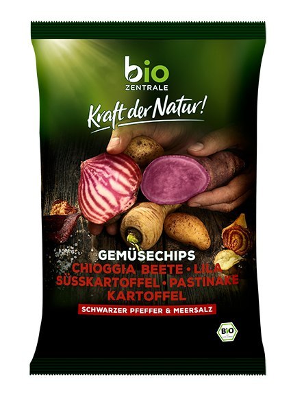 CHIPSY WARZYWNE Z PIEPRZEM CZARNYM I SOLĄ MORSKĄ BEZGLUTENOWE BIO 80 g - BIO ZENTRALE BIO ZENTRALE (produkty spożywcze)