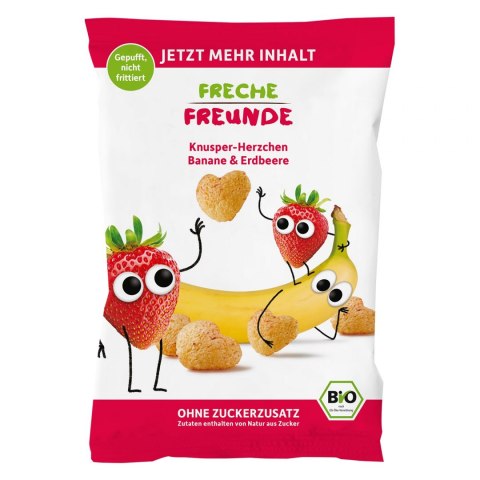 CHRUPKI KUKURYDZIANE BANANOWO - TRUSKAWKOWE OD 1 ROKU ŻYCIA BIO 30 g - FRECHE FREUNDE FRECHE FREUNDE (przeciery owocowe, przekąski)