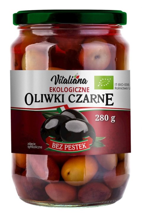 OLIWKI CZARNE BEZ PESTEK W ZALEWIE BIO 280 g (150 g) - VITALIANA VITALIANA