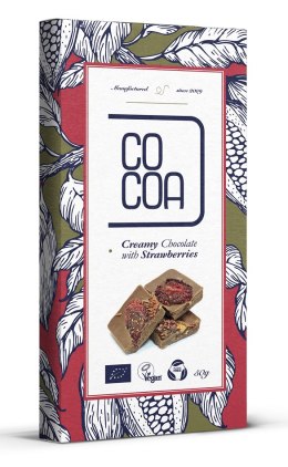 CZEKOLADA CREAMY Z TRUSKAWKAMI BIO 50 g - COCOA COCOA (czekolady i bakalie w surowej czekoladzie)