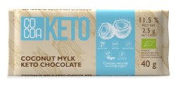 CZEKOLADA KOKOSOWA Z OLEJEM MCT BEZ DODATKU CUKRU BEZGLUTENOWA KETO BIO 40 g - COCOA COCOA (czekolady i bakalie w surowej czekoladzie)