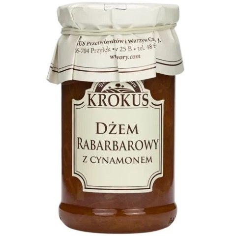 DŻEM RABARBAROWY Z CYNAMONEM O OBNIŻONEJ ZAWARTOŚCI CUKRU BEZGLUTENOWY 235 g - KROKUS KROKUS (przetwory owocowe i warzywne)