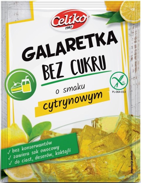 GALARETKA BEZ CUKRU O SMAKU CYTRYNOWYM BEZGLUTENOWA 14 g - CELIKO CELIKO (batony, galaretki, muffiny)