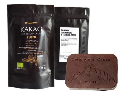 KAKAO CEREMONIALNE TABLICZKA BIO 125 g - ISLAVERDE (SEGURA) ISLAVERDE (kakao)