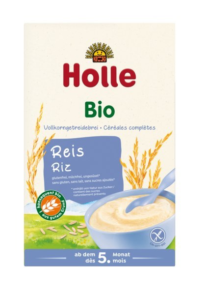 KASZKA RYŻOWA BEZ DODATKU CUKRÓW BEZGLUTENOWA OD 5 MIESIĄCA BIO 250 g - HOLLE HOLLE (żywność dla niemowląt)