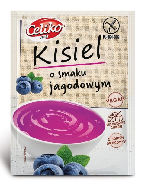 KISIEL O SMAKU JAGODOWYM BEZ DODATKU CUKRU BEZGLUTENOWY 40 g - CELIKO CELIKO (batony, galaretki, mieszanki do wypieków)