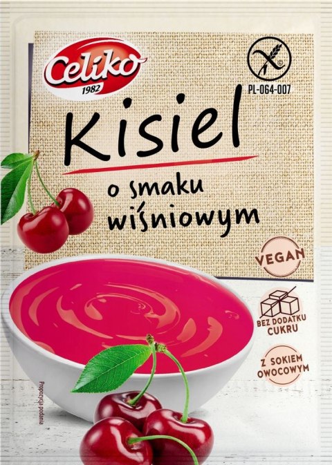 KISIEL O SMAKU WIŚNIOWYM BEZ DODATKU CUKRU BEZGLUTENOWY 40 g - CELIKO CELIKO (batony, galaretki, mieszanki do wypieków)