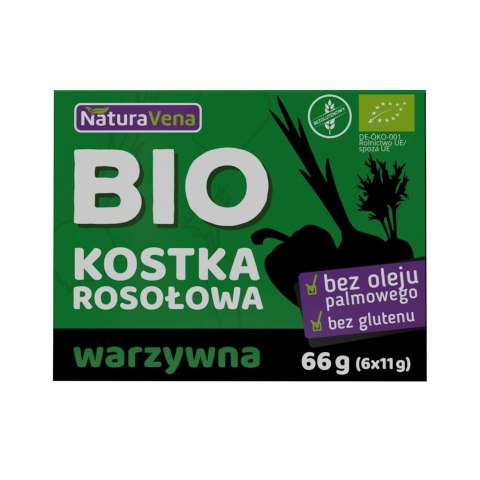 BULION - KOSTKI WARZYWNE BEZGLUTENOWE BIO (6 x 11 g) 66 g - NATURAVENA NATURAVENA BIO