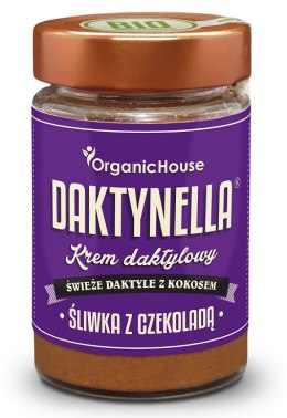 KREM KOKOSOWO - DAKTYLOWY ŚLIWKA Z CZEKOLADĄ BEZGLUTENOWY BIO 190 g - ORGANICHOUSE (DAKTYNELLA) ORGANICHOUSE (bionelki, daktyle, kremy daktylowe)