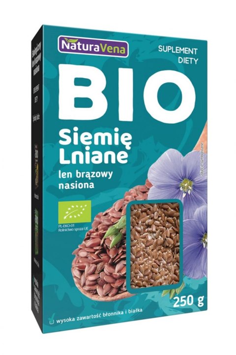 LEN BRĄZOWY (SIEMIĘ LNIANE) BIO 250 g - NATURAVENA NATURAVENA BIO