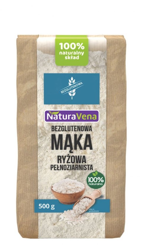 MĄKA RYŻOWA PEŁNOZIARNISTA BEZGLUTENOWA 500 g - NATURAVENA NATURAVENA