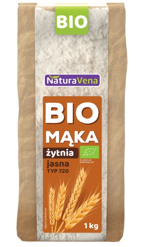 MĄKA ŻYTNIA JASNA TYP 720 BIO 1 kg - NATURAVENA NATURAVENA BIO