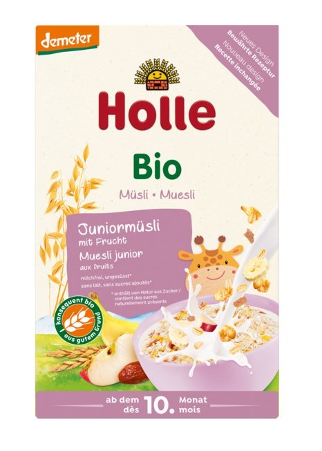 KASZKA MUSLI JUNIOR Z OWOCAMI OD 10 MIESIĄCA DEMETER BIO 250 g - HOLLE HOLLE (żywność dla niemowląt)