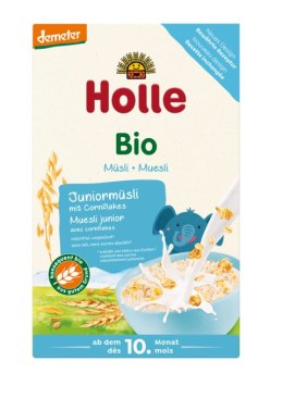 KASZKA MUSLI JUNIOR Z PŁATKAMI KUKURYDZIANYMI BEZ DODATKU CUKRÓW OD 10 MIESIĄCA DEMETER BIO 250 g - HOLLE HOLLE (żywność dla niemowląt)