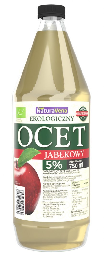 OCET JABŁKOWY 5 % NIEFILTROWANY BIO 750 ml - NATURAVENA NATURAVENA BIO