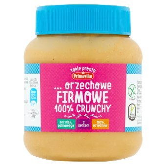 PASTA Z PRAŻONYCH ORZESZKÓW ZIEMNYCH FIRMOWA CRUNCHY BEZGLUTENOWA 350 g - PRIMAVIKA PRIMAVIKA (przetwory i pasty vege)