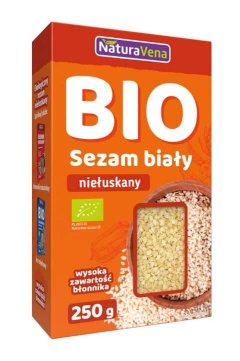 SEZAM BIAŁY NIEŁUSKANY BIO 250 g - NATURAVENA NATURAVENA BIO