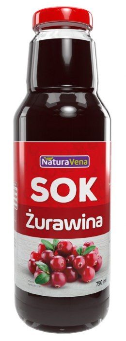 SOK Z ŻURAWINY 100 % 750 ml - NATURAVENA NATURAVENA