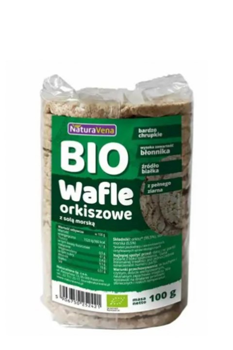 WAFLE ORKISZOWE PEŁNOZIARNISTE Z SOLĄ MORSKĄ BIO 100 g - NATURAVENA NATURAVENA BIO