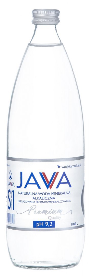 NATURALNA WODA MINERALNA ALKALICZNA NIEGAZOWANA 860 ml (SZKŁO) - JAVA JAVA (wody alkaliczne)