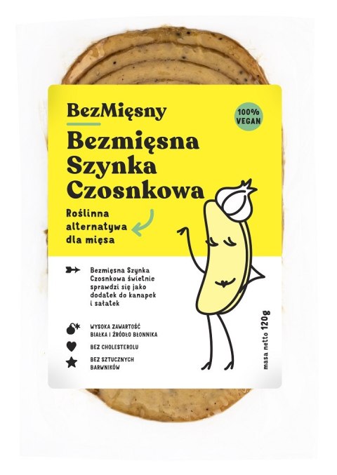 SZYNKA CZOSNKOWA ROŚLINNA 120 g - BEZMIĘSNY BEZMIĘSNY (vege wędliny)