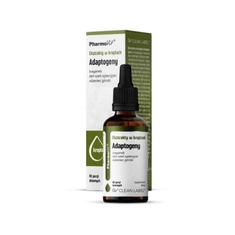 EKSTRAKTY W KROPLACH ADAPTOGENY BEZGLUTENOWE 30 ml - PHARMOVIT (CLEAN LABEL) PHARMOVIT (suplementy diety)