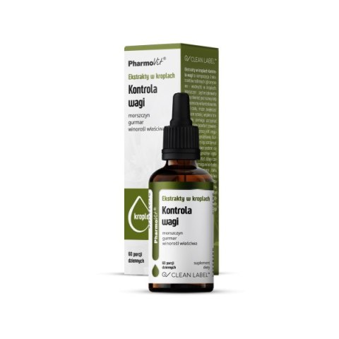 EKSTRAKTY W KROPLACH NA KONTROLĘ WAGI BEZGLUTENOWE 30 ml - PHARMOVIT (CLEAN LABEL) PHARMOVIT (suplementy diety)