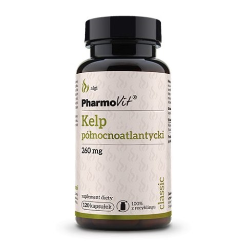 KELP PÓŁNOCNOATLANTYCKI (260 mg) BEZGLUTENOWY 120 KAPSUŁEK - PHARMOVIT (CLASSIC) PHARMOVIT (suplementy diety)