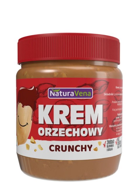 KREM ORZECHOWY CRUNCHY 100 % BEZ DODATKU SOLI I CUKRÓW 340 g - NATURAVENA NATURAVENA