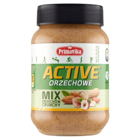 KREM ORZECHOWY CRUNCHY ACTIVE BEZGLUTENOWY 470 g - PRIMAVIKA PRIMAVIKA (przetwory i pasty vege)