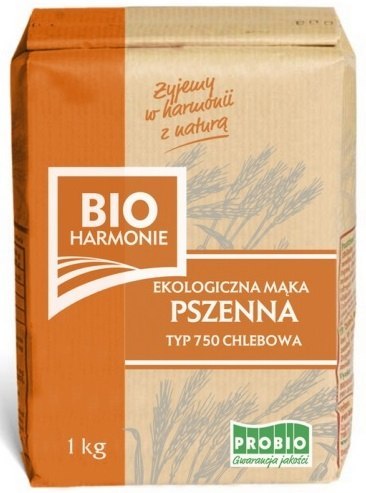 MĄKA PSZENNA CHLEBOWA TYP 750 BIO 1 kg - PROBIO (BIOHARMONIE) PROBIO (mieszanki do wypieków, mąki)