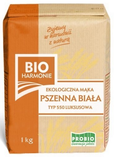 MĄKA PSZENNA LUKSUSOWA TYP 550 BIO 1 kg - PROBIO (BIOHARMONIE) PROBIO (mieszanki do wypieków, mąki)