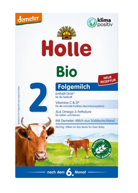 MLEKO KROWIE 2 NASTĘPNE DLA NIEMOWLĄT PO 6 MIESIĄCU BIO 400 g - HOLLE HOLLE (żywność dla niemowląt)