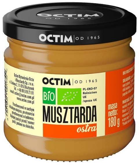 MUSZTARDA OSTRA BIO 180 g - OCTIM OCTIM (octy,musztardy)