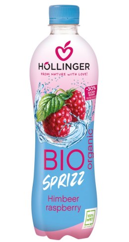 NAPÓJ GAZOWANY MALINOWY 30 % MNIEJ CUKRU BIO 500 ml - HOLLINGER HOLLINGER (soki, nektary, napoje, syropy)