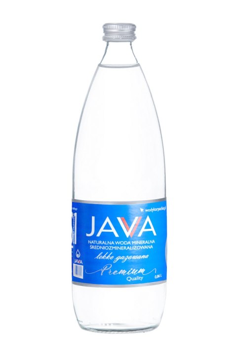 NATURALNA WODA MINERALNA ŚREDNIOZMINERALIZOWANA LEKKO GAZOWANA 860 ml (SZKŁO) - JAVA JAVA (wody alkaliczne)