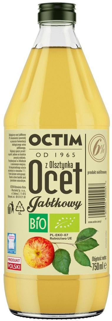 OCET JABŁKOWY 6 % NIEFILTROWANY BIO 750 ml - OCTIM OCTIM (octy,musztardy)