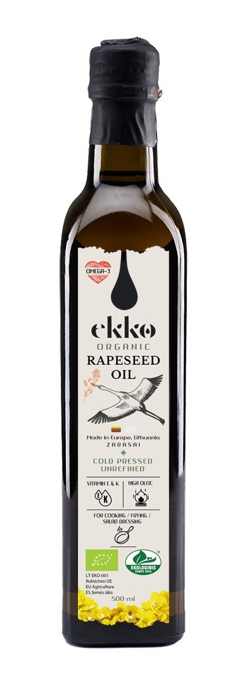 OLEJ RZEPAKOWY VIRGIN OMEGA-3 BIO 500 ml - EKKO EKKO (oleje)