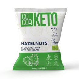 ORZECHY LASKOWE W CZEKOLADZIE KETO Z OLEJEM MCT BEZ DODATKU CUKRU BEZGLUTENOWE BIO 70 g - COCOA COCOA (czekolady i bakalie w surowej czekoladzie)