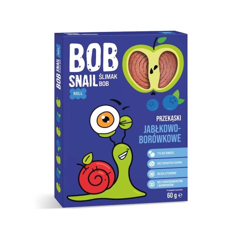 PRZEKĄSKA ROLL JABŁKO - BORÓWKA BEZ DODATKU CUKRU BEZGLUTENOWA 60 g - BOB SNAIL BOB SNAIL (żelki)