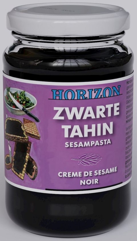 TAHINI CZARNE (PASTA SEZAMOWA Z CZARNEGO SEZAMU) BEZGLUTENOWE BIO 350 g - HORIZON HORIZON (syropy, kremy orzechowe)