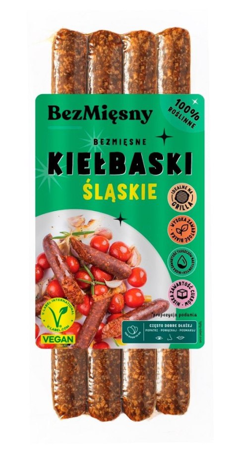 KIEŁBASKI ŚLĄSKIE ROŚLINNE 180 g - BEZMIĘSNY BEZMIĘSNY (vege wędliny)