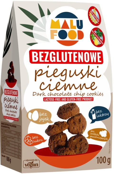 CIASTKA PIEGUSKI CIEMNE BEZ CUKRU BEZGLUTENOWE 100 g - MALU FOOD MALU FOOD (ciastka)