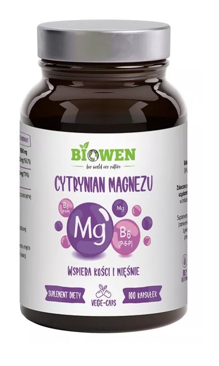 CYTRYNIAN MAGNEZU + WITAMINA B6 BEZGLUTENOWY 100 KAPSUŁEK - HEMPKING (BIOWEN) HEMPKING (suplementy diety, kosmetyki)