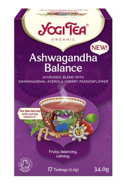 HERBATKA AJURWEDYJSKA RÓWNOWAGA Z ASHWAGANDHĄ (ASHWAGANDHA BALANCE) BIO (17 x 2 g) 34 g - YOGI TEA YOGI TEA (herbaty i herbatki)