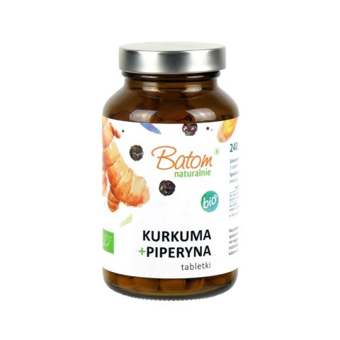 KURKUMA + PIPERYNA BIO 240 TABLETEK - BATOM BATOM (oleje, soki, sole kąpielowe)