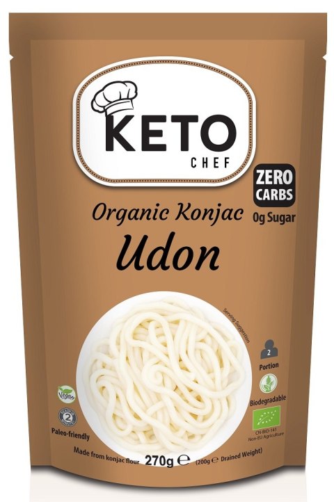 MAKARON (KONJAC) UDON BEZGLUTENOWY BIO 270 g (200 g) - KETO CHEF (BETTER THAN FOODS) KETO CHEF (makarony konjac)